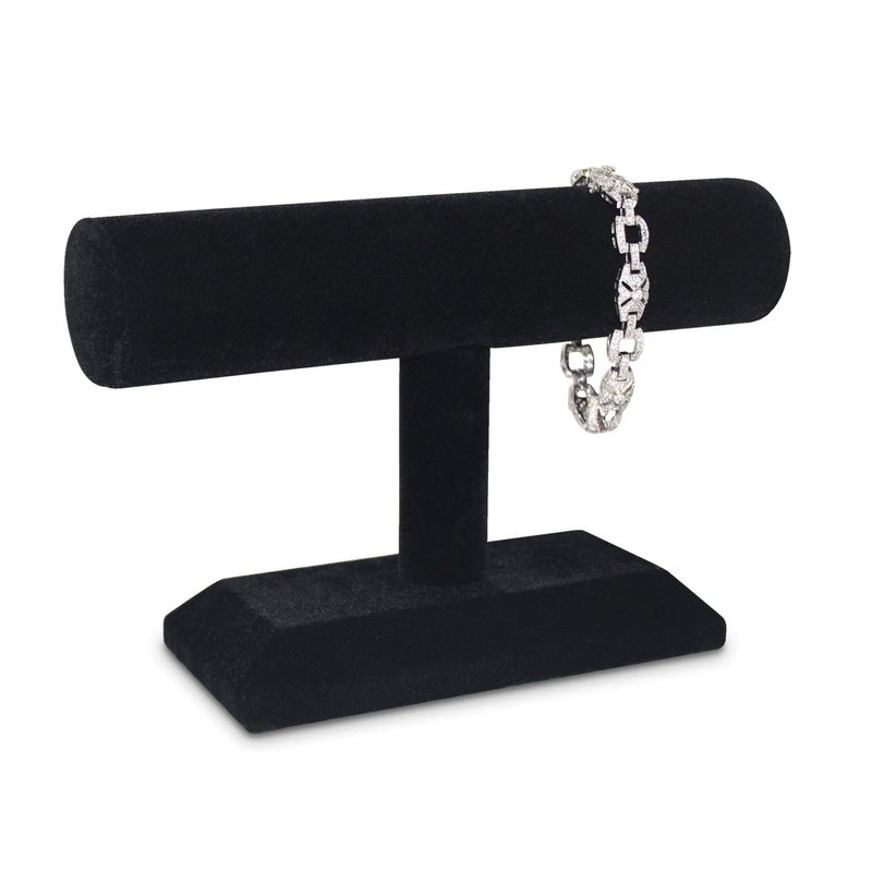 MOOCA Wooden Black Velvet Hovering Bracelet Jewelry Display for Home Organization Bracelet Holder Stand Jewelry Organizer Bracelet Watch Jewelry Stand Display, Black Color - Image 1